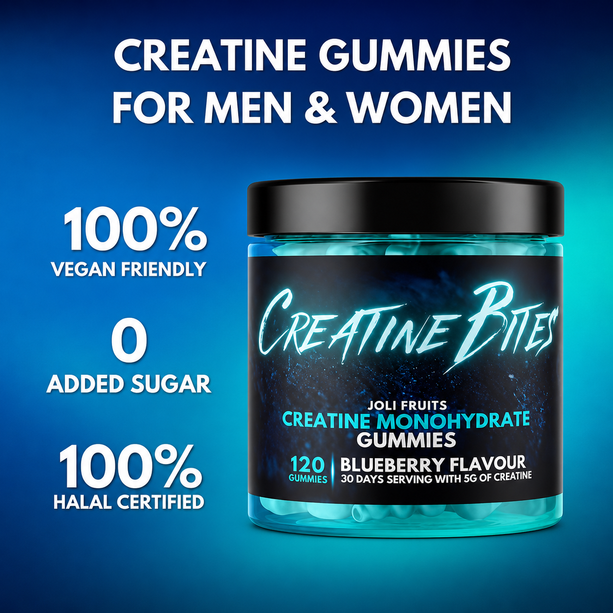 Creatine Bites™ Premium Creatine Monohydrate Gummies | 120 Gummies